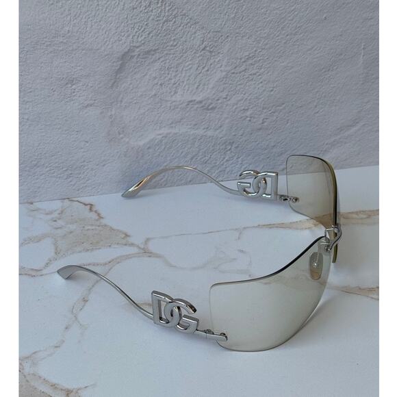 NEW Dolce Gabbana DG2319 Champagne Mirror Shield Sunglasses $646 main image 2